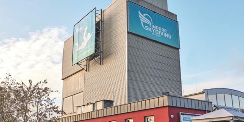 Das Gebäude des Indoor Skydiving Bottrop