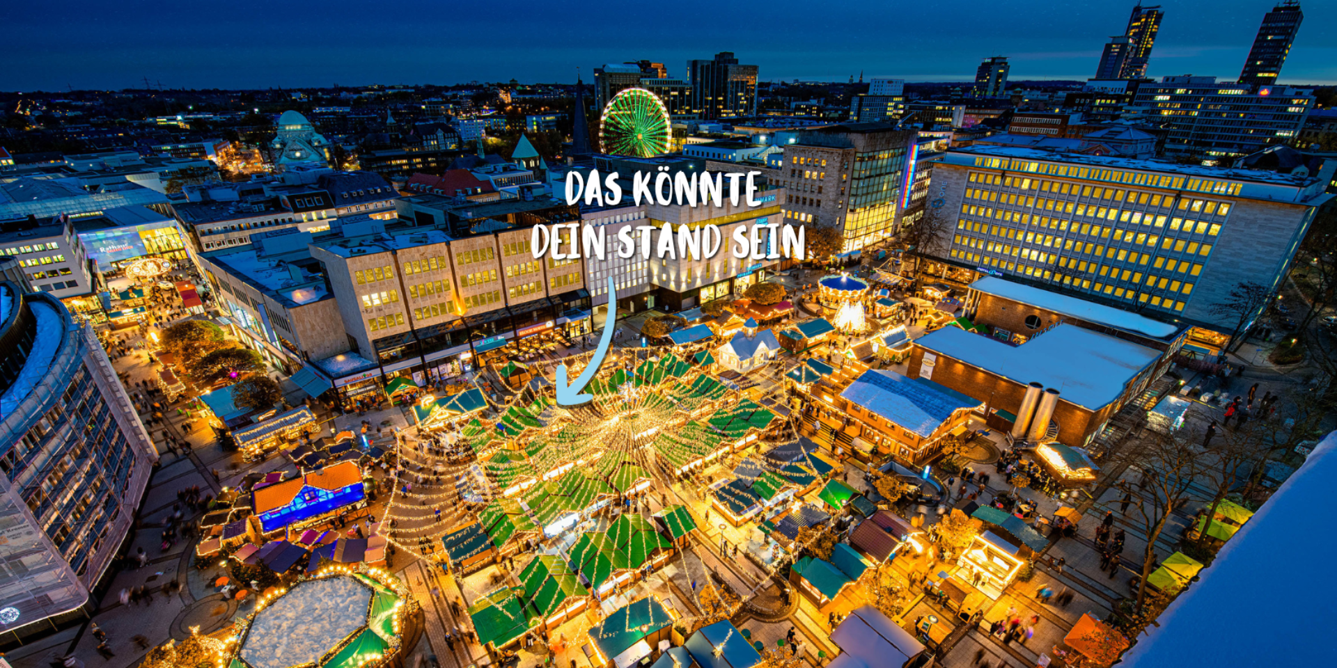 Weihnachtsmarkt Kennedyplatz Panorama