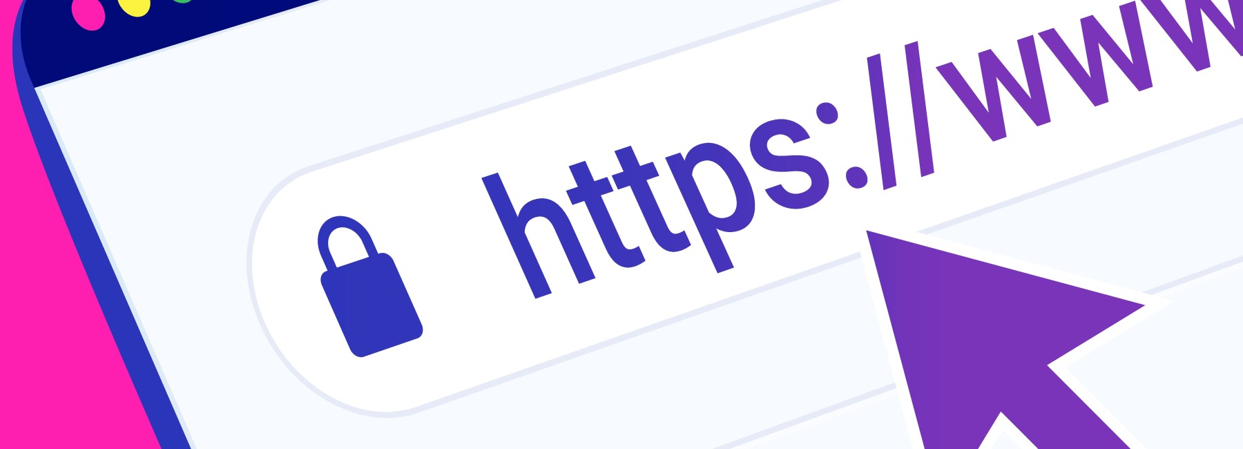 Grafik: Webseite auf einem Mobilgerät und ein Cursor auf der URL