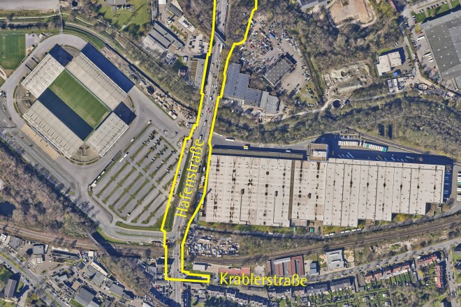 Luftbild: Hafenstraße Süd / Umwelttrasse