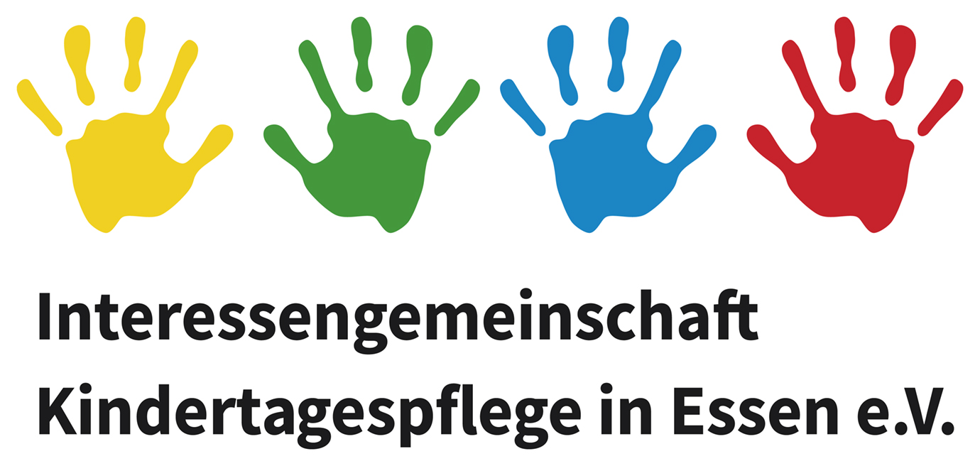 Vier Kinder-Handabdrücke als Logo der IG KiTa-Pflege Essen e.V.