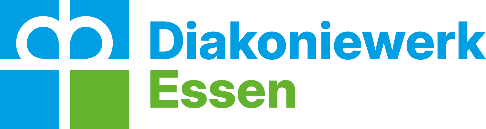blaues Kreuz mit Aufschrift Diakoniewerk Essen