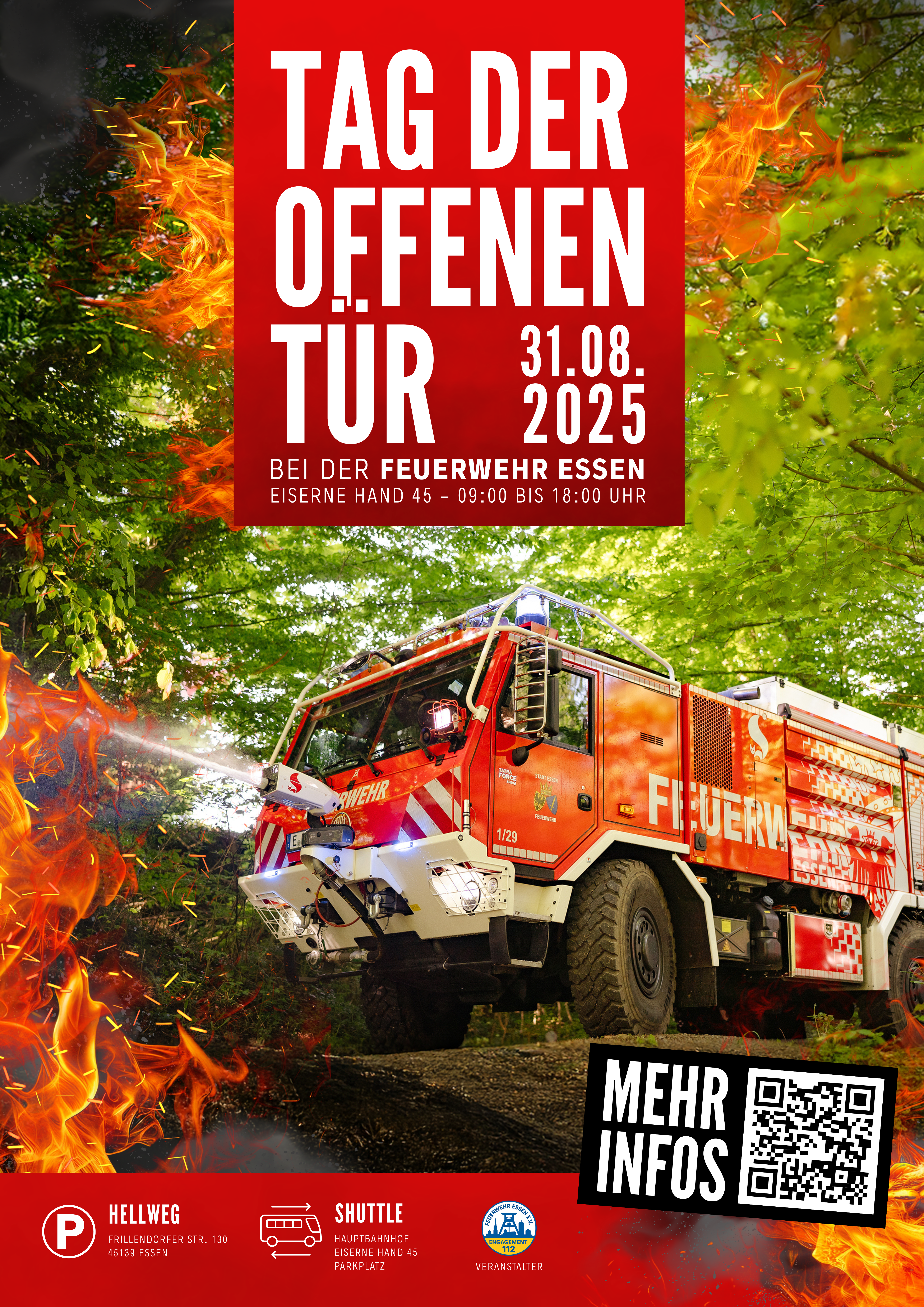 Foto: Plakat für den Tag der offenen Tür bei der Feuerwehr Essen