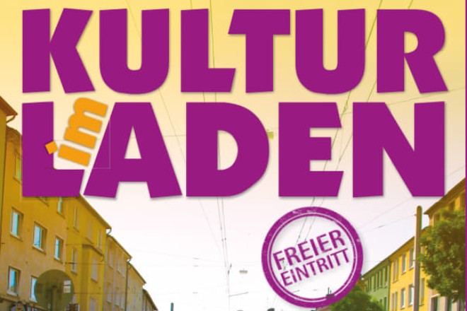 Header von Kultur im Laden 2025 - Blick auf die Altendorfer Straße mit Häusern, Autos und Bahnschienen
