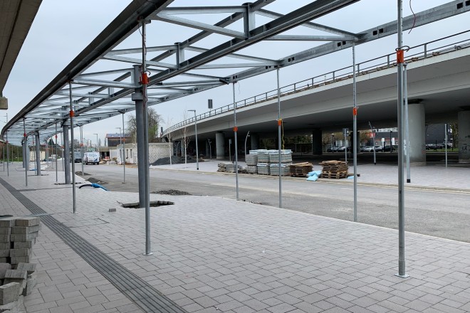 Foto: Baustelle Zentraler Busbahnhof Kupferdreh