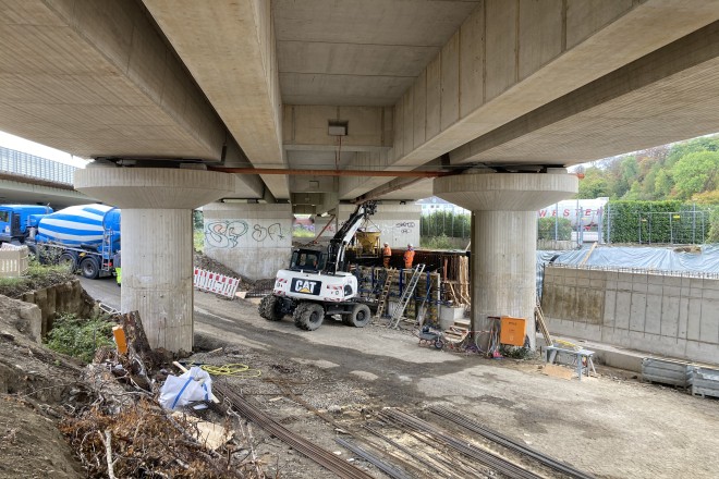 Foto: Baustelle Offenlegung des Deilbachs