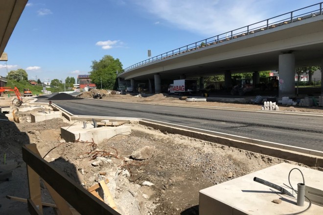 Foto: Baustelle für den Zentralen Busbahnhof in Essen-Kupferdreh