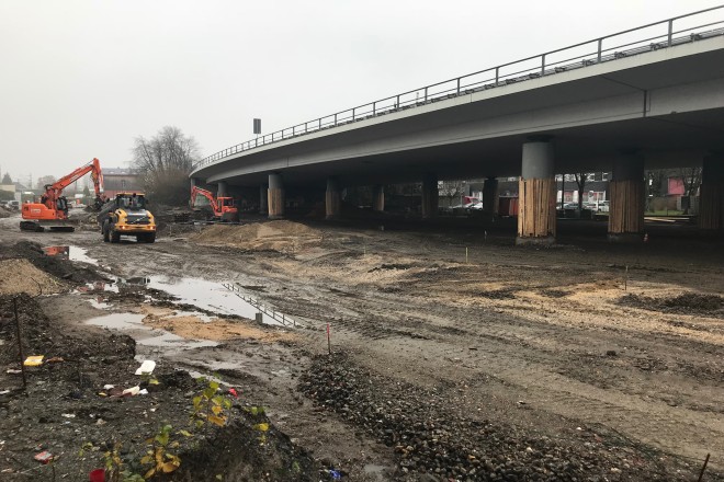 Foto: Blick auf die Baustelle