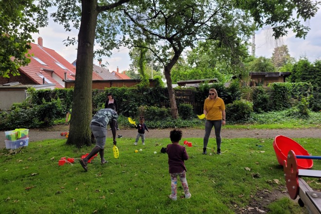 Die "Komma Spielen"-Aktion im Stadtbezirk V.
