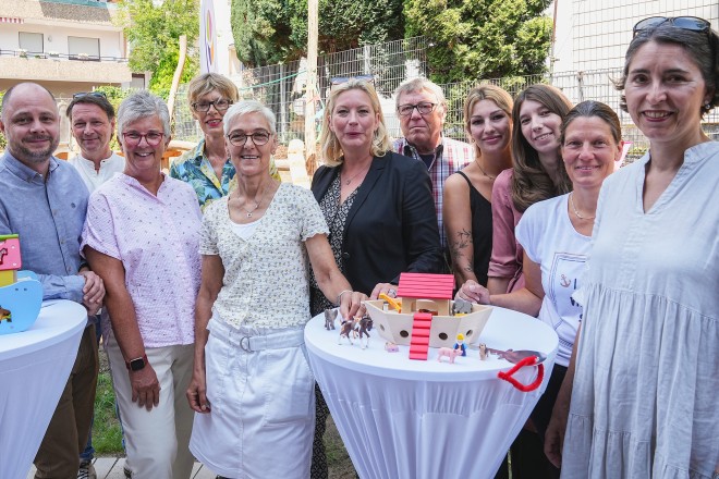 Bürgermeisterin Julia Jacob bei der Eröffnung der Kita "Die Kleine Arche". 