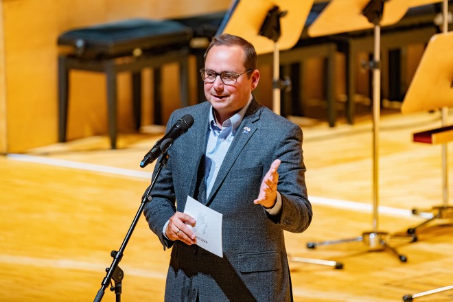Foto: Oberbürgermeister Thomas Kufen auf dem Philharmonietag.
