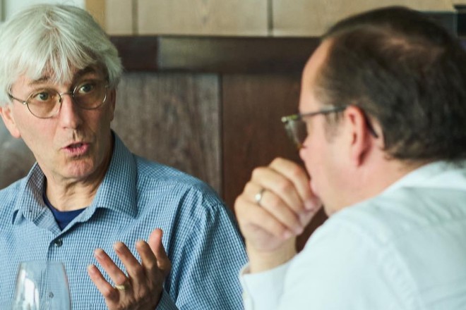 Jeff Lowenstein im Gespräch mit Oberbürgermeister Thomas Kufen.