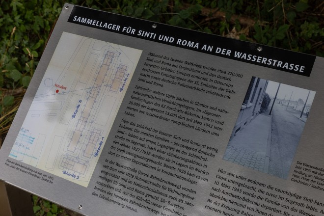 Gedenktafel für Essener Sinti und Roma in Stoppenberg.