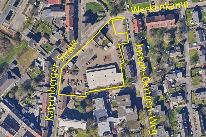 Luftbild: Bereich Katernberger Straße 76 – 78 (Lidl-Filiale)