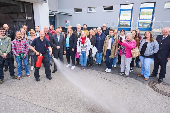 Oberbürgermeister Kufen beim Feuerlöschtag der Stadt Essen.