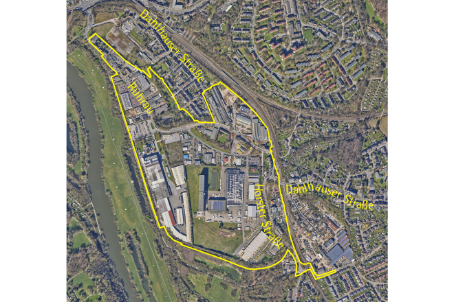 Foto: Das geplante Gewerbegebiet Ruhrau in Essen-Horst