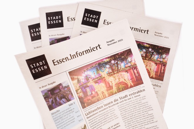 Foto: die neue Ausgabe des redaktionellen Amtsblatts "Essen.Informiert"