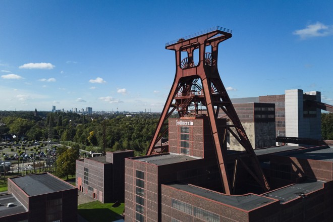 Foto: Der Doppelbock auf dem Gel&auml;nde der Zeche Zollverein