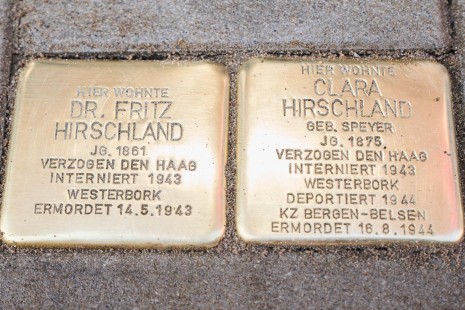 Der 500. Stolperstein erinnert an Dr. Fritz Hirschland. Er und seine Familie wurden Opfer der nationalsozialistischen Verbrechen.